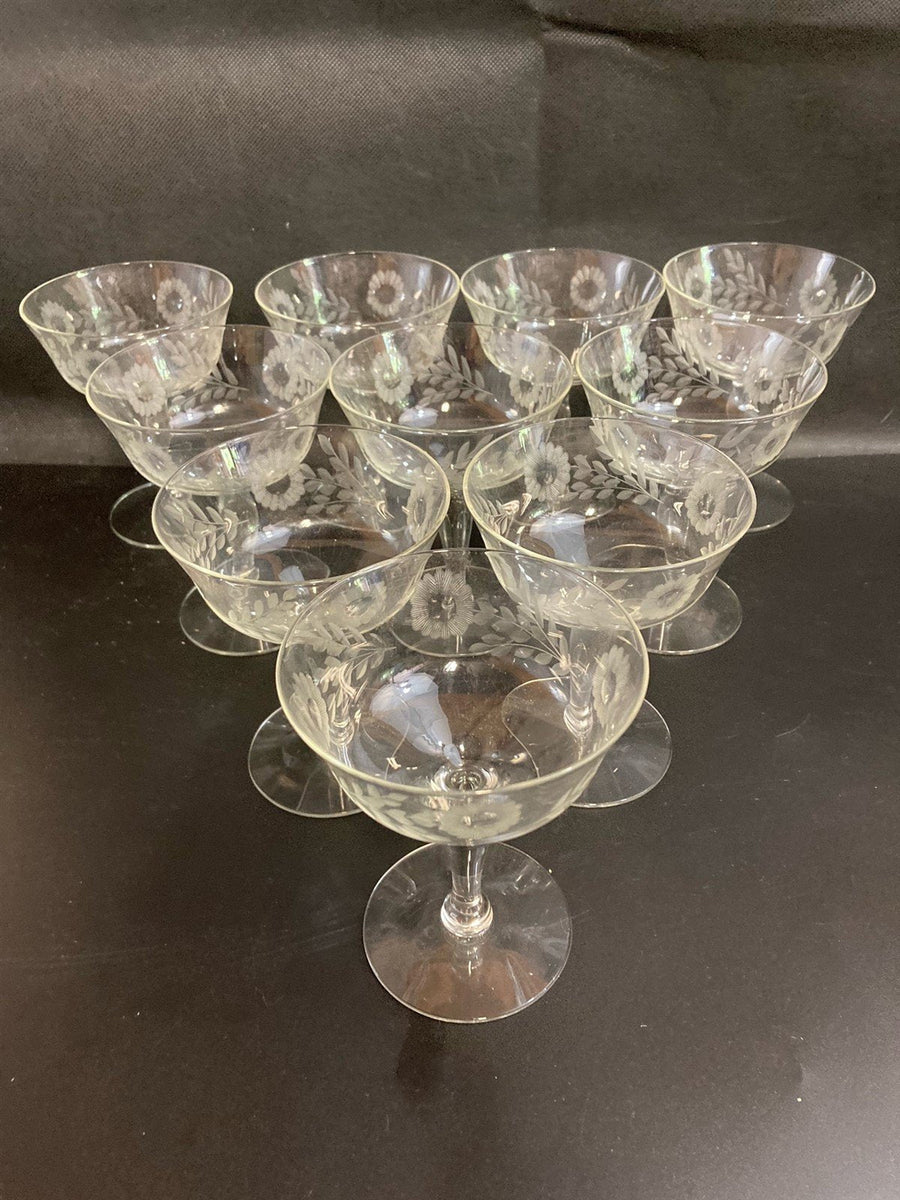 Flemington Carol Collection set of 10 Low Sherbet Glasses