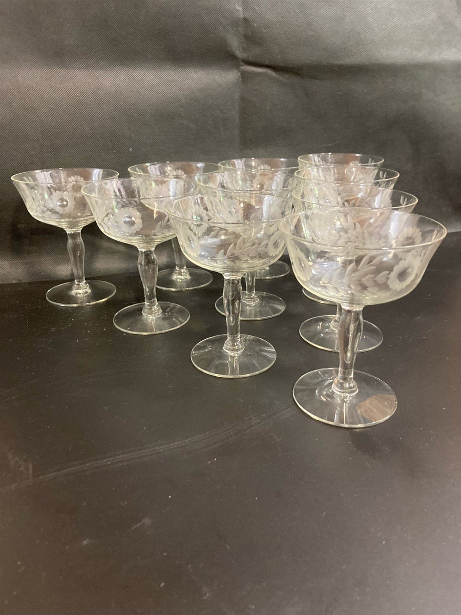 Flemington Carol Collection set of 10 Low Sherbet Glasses
