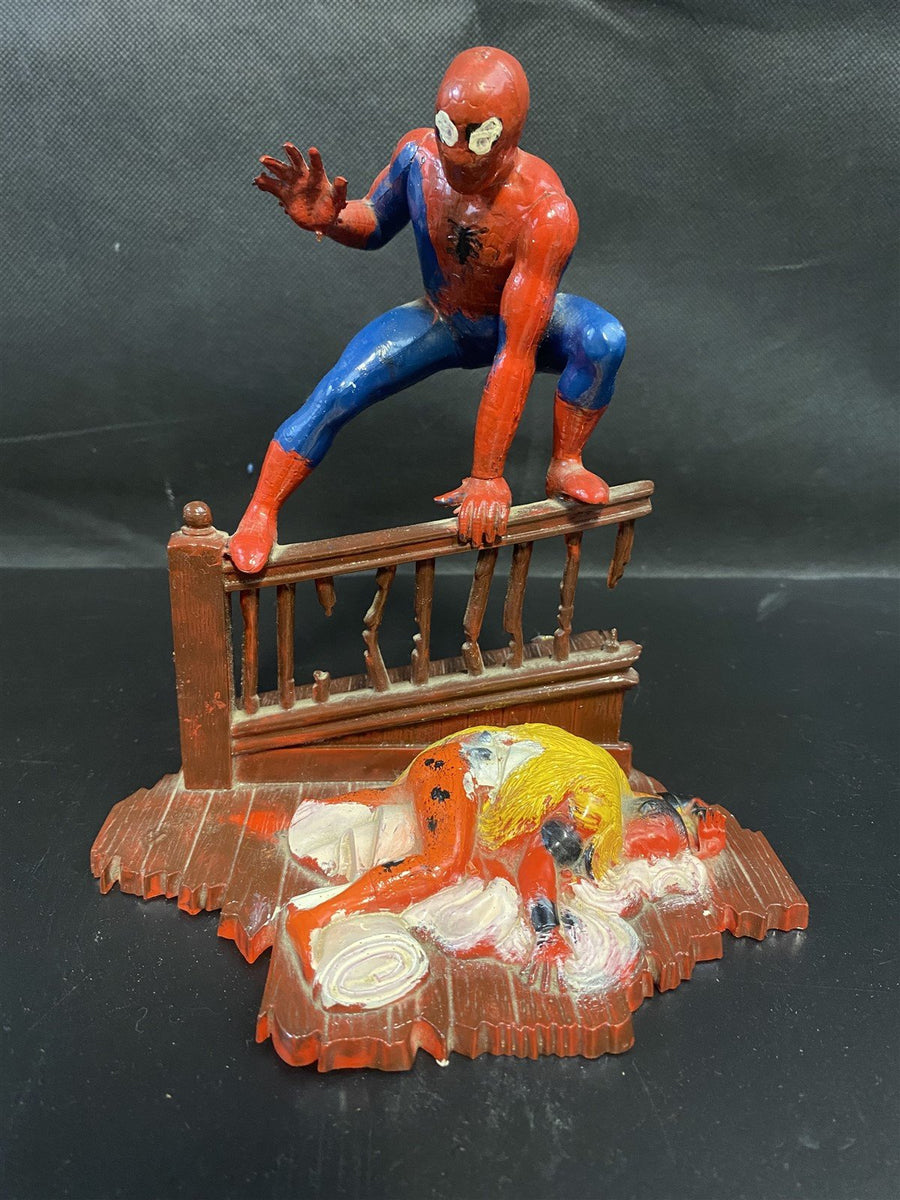 1974 Aurora Built Up and Painted Spiderman Comic Scene Model