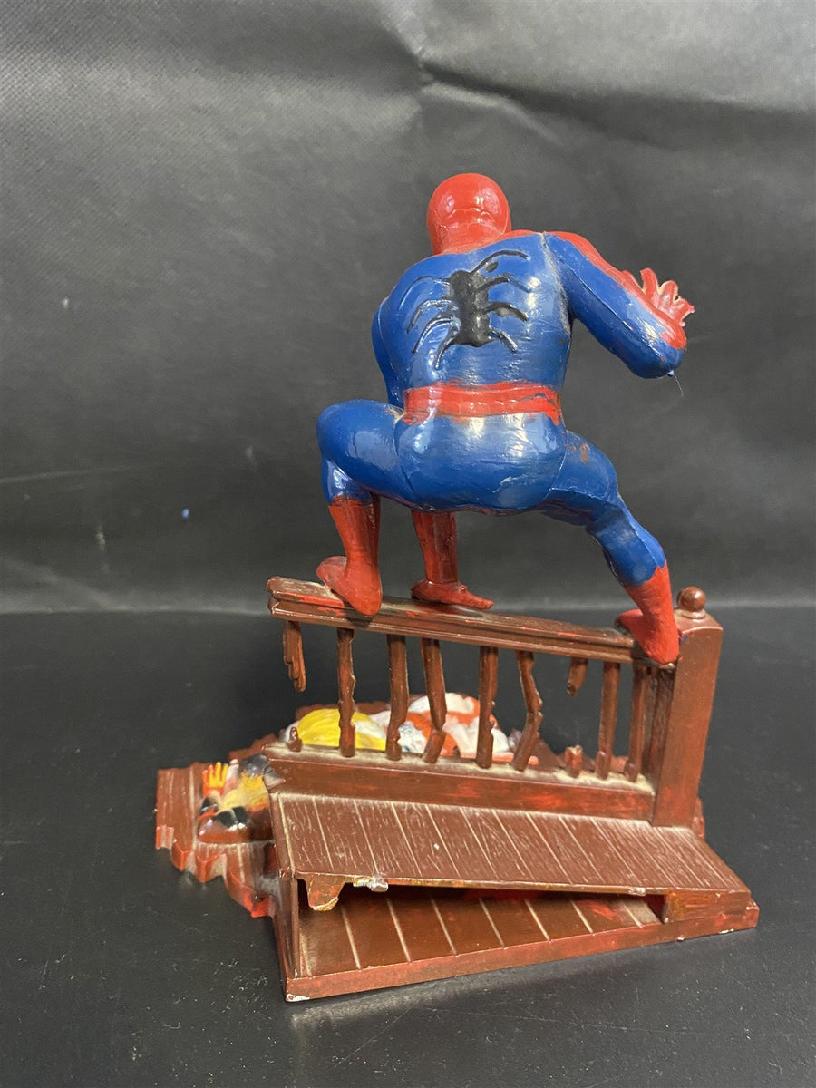 1974 Aurora Built Up and Painted Spiderman Comic Scene Model