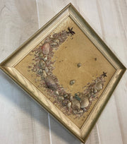 Hand-Crafted Vintage Nautical Seashell Framed Beach Ocean Wall Art Set of 2