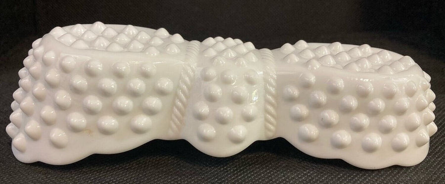 Vintage Rare 1960's Fenton Art Glass Milk Glass Hobnail Spooner Decorative Dish