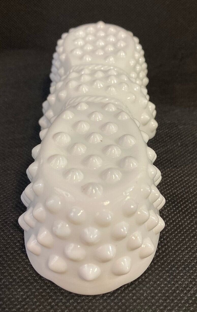 Vintage Rare 1960's Fenton Art Glass Milk Glass Hobnail Spooner Decorative Dish