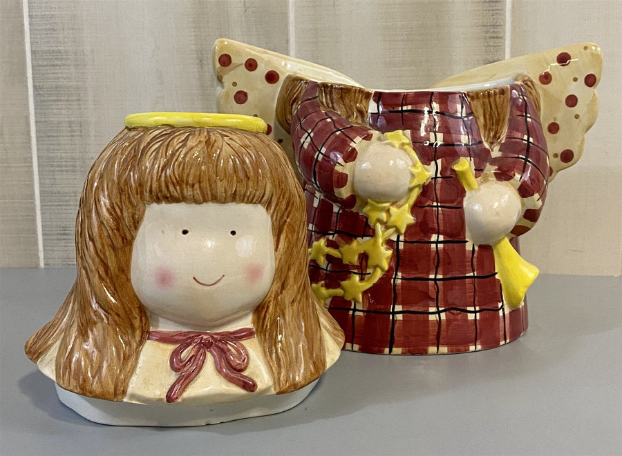 Sakura China Debbie Mumm Gathering of Angels Cookie Jar Creamer Sugar Shaker Set