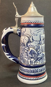 1976 Avon Exclusive Limited Sale Numbered Western Mountain Animal Covered Stein