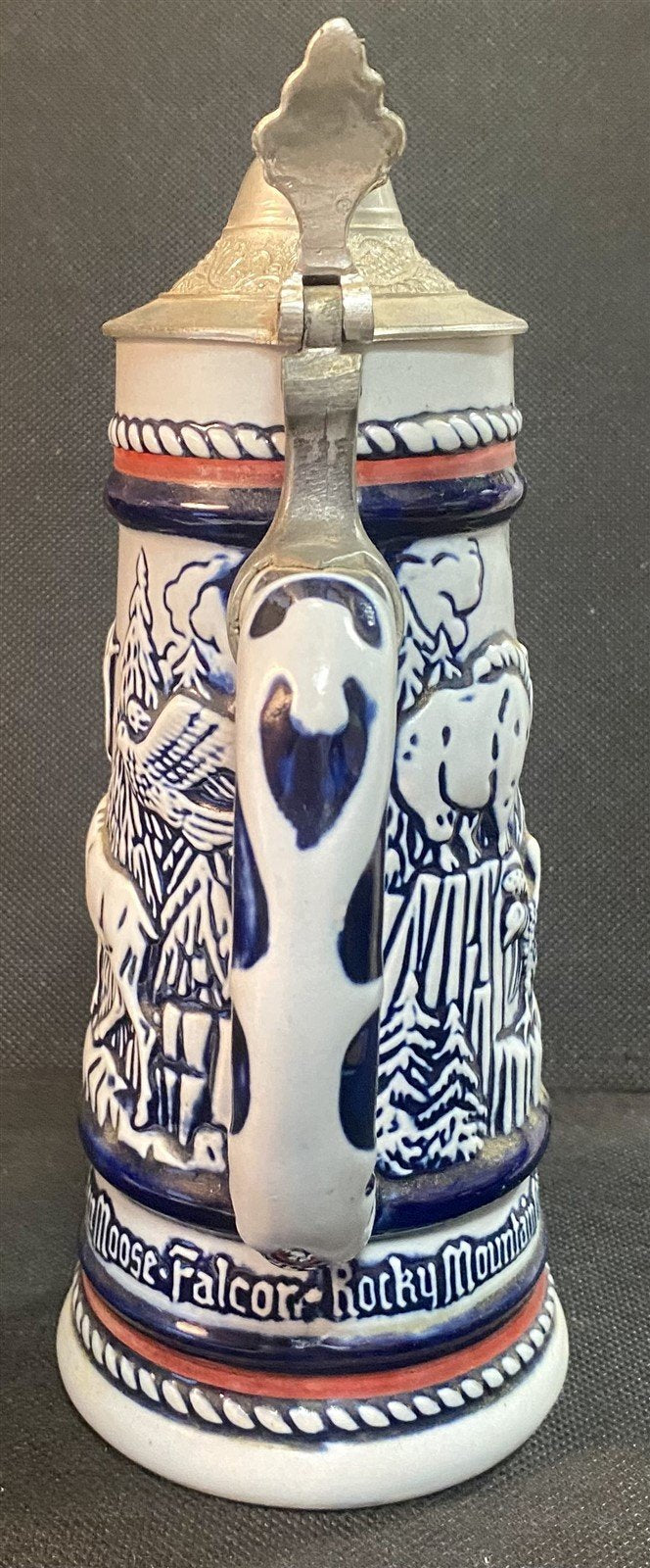 1976 Avon Exclusive Limited Sale Numbered Western Mountain Animal Covered Stein