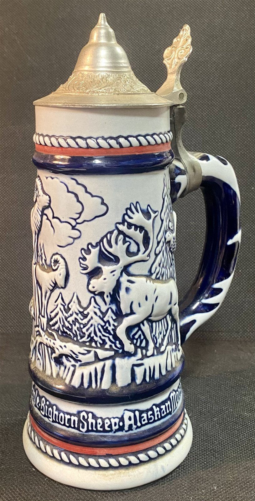 1976 Avon Exclusive Limited Sale Numbered Western Mountain Animal Covered Stein