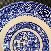 4 Unbranded Blue "Willow" Pattern Japanese Double Phoenix Over a Village Saucers