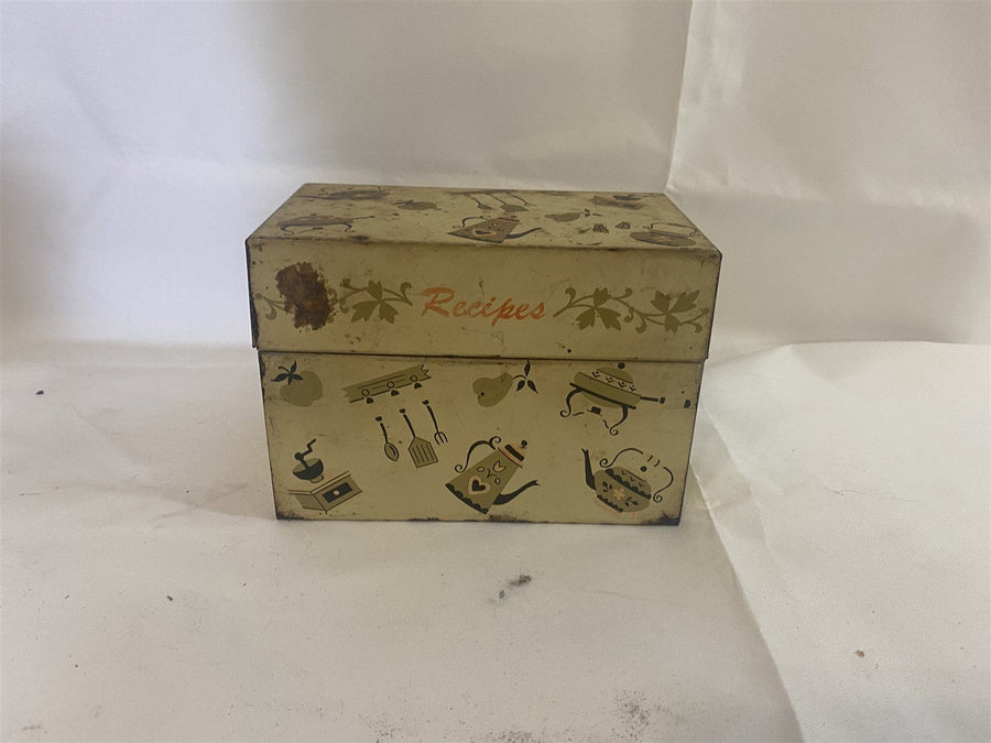 RARE 1960s Vintage Mid Century Modern Ohio Arts Painted Rustic Metal Recipe Box