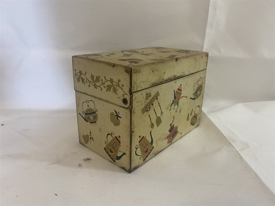 RARE 1960s Vintage Mid Century Modern Ohio Arts Painted Rustic Metal Recipe Box