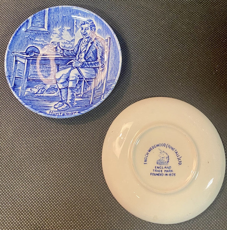 Set of Decorative Saucers by Enoch Wedgwood (Tunstall) LTD Sailor and Hunter