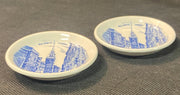 2 Mini Old North Church Olde English Straffordshire Ware Adams England Plates