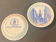 2 Mini Old North Church Olde English Straffordshire Ware Adams England Plates