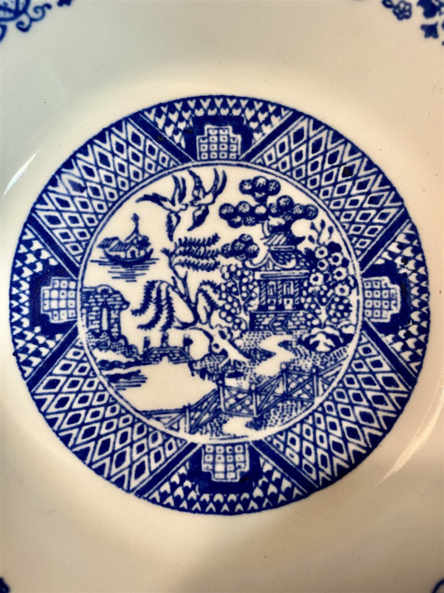 1 Blue Willow Legend Asian Art Pattern Unbranded Dessert / Trinket Antique Bowl