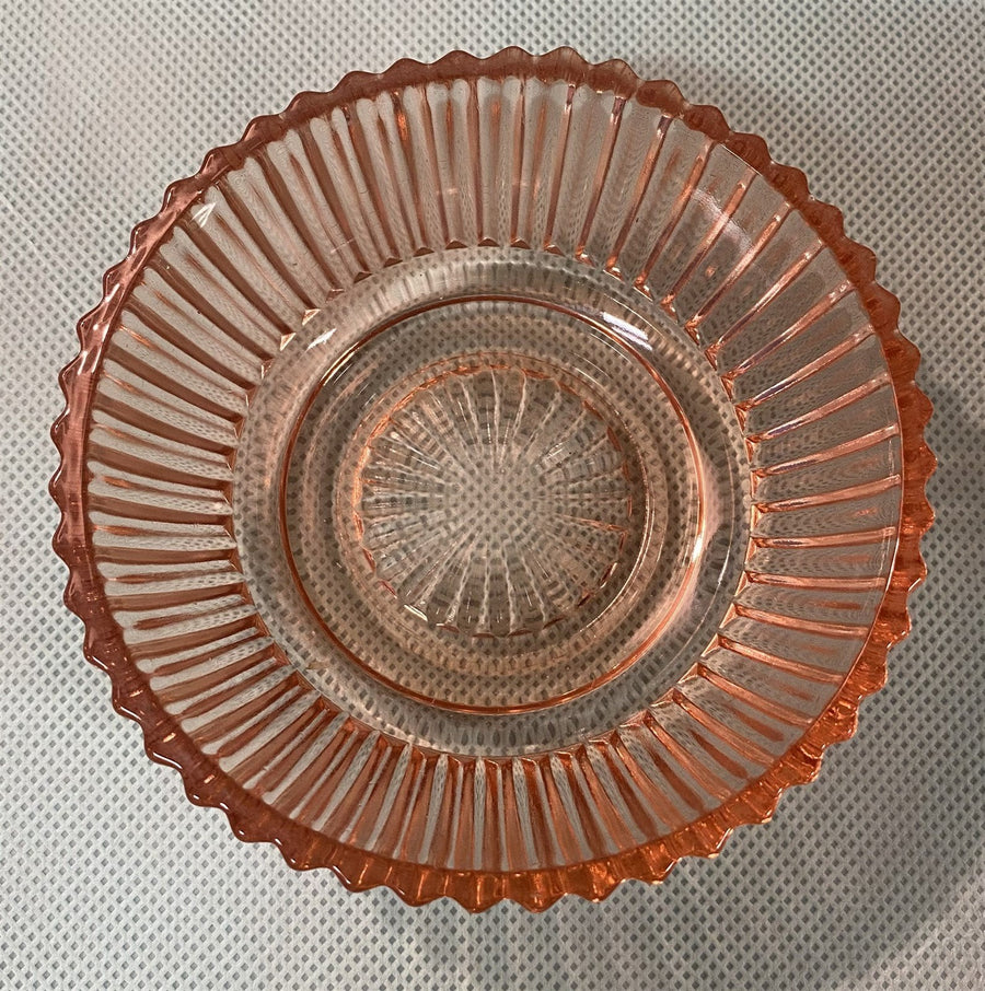 3 Pink Starburst Pattern Anchor Hocking Depression Glass Berry / Dessert Bowls