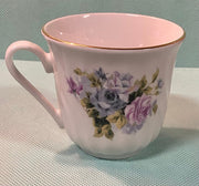 Ciera Fine China Vintage RARE Bluish Purple Rose Pattern Teacup and Saucer