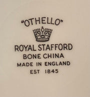 Royal Stafford Vintage Bone China Teacup and Saucer Gold Trimmed Othello Pattern