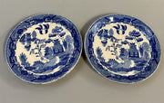 7 Unbranded Vintage Blue Willow Legend Asian Art Plates MIXED Makers Likely