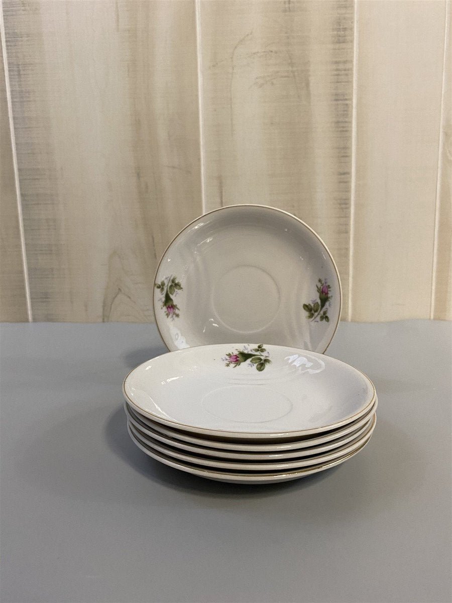Pompadour Style Moss Rose Pattern Vintage Tea Set (No Teapot ) Made in Japan