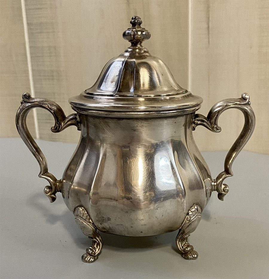 3pc. Antique Chippendale Silver Teapot, Creamer Pitcher, and Sugar Bowl Set