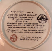 2 Grandpa "Themed" Norman Rockwell Decorative Collector Plates by Knowles China