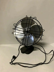 Vintage Black portable cast Iron Steel fan art Deco Steampunk