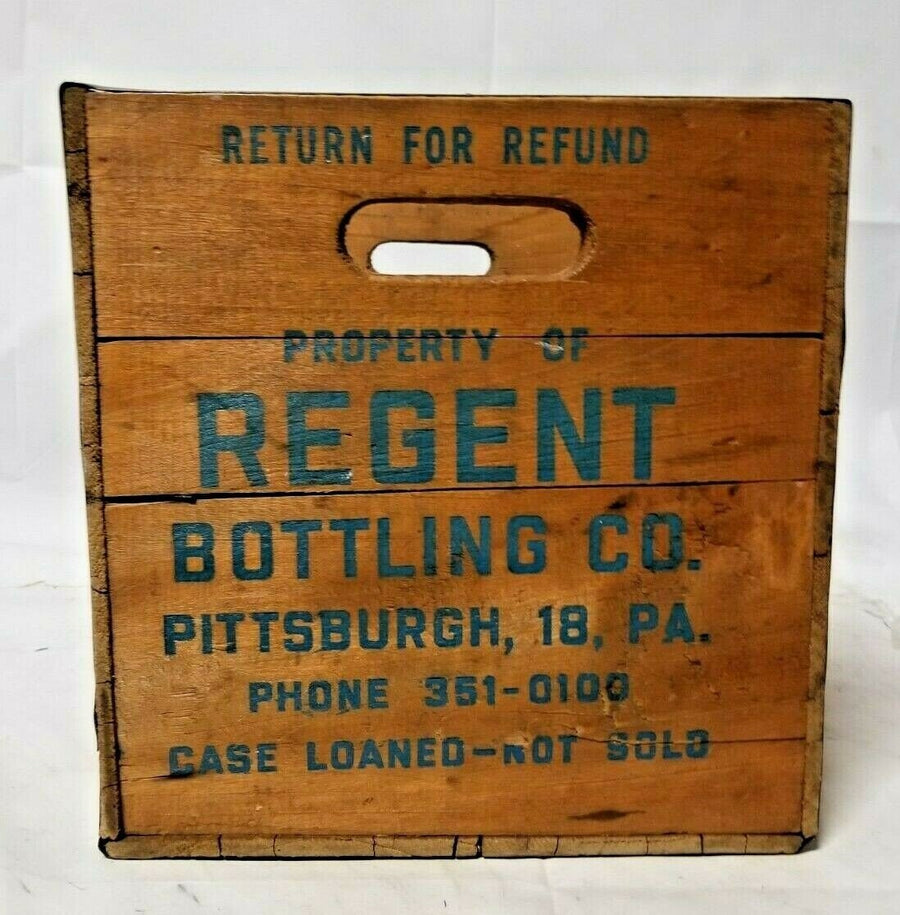 Rare Antique 1950's Regent Bottling Beverages Wood Crate Pittsburgh PA