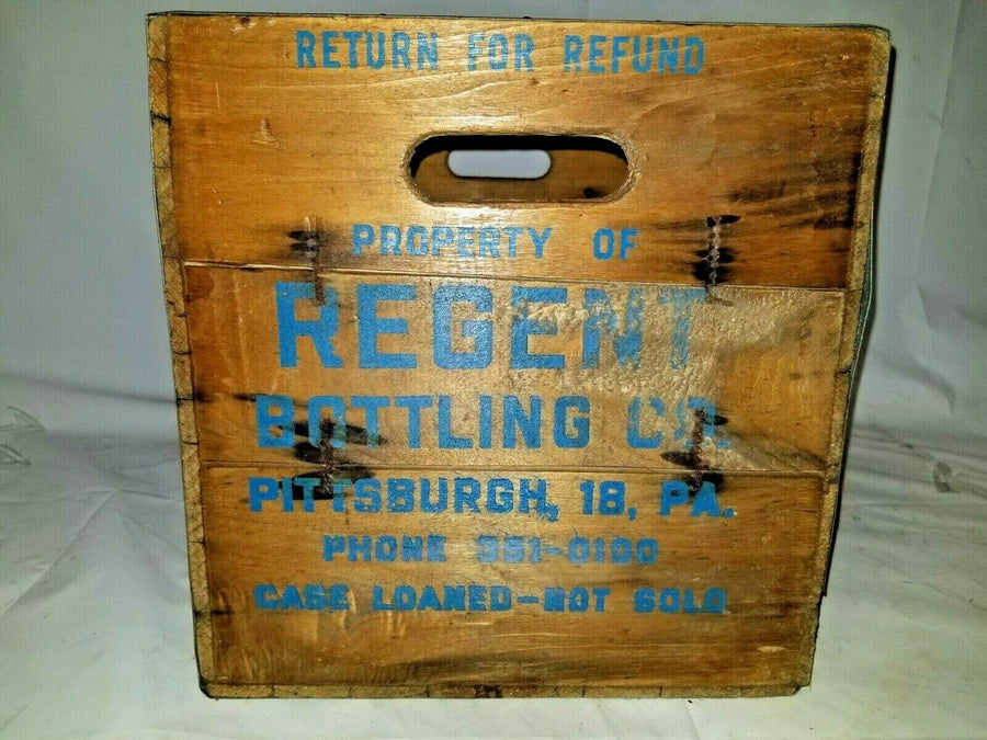 Rare Antique 1950's Regent Bottling Beverages Wood Crate Pittsburgh PA