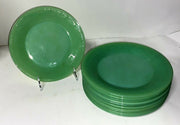 11 Vintage 1945 Fire King 7" Lunch Plate Jadeite Jane Ray Anchor Hocking