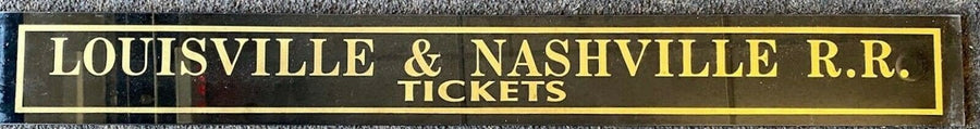 Louisville & Nashville RR Railroad Railway Jalousie Glass Ticket Booth Sign