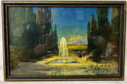 1920's R Atkinson Fox Fountain Of Love Art Deco Print In Original Frame