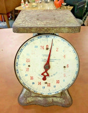 Load image into Gallery viewer, ANTIQUE METAL FARMHOUSE 25 LB SCALE PATENTED 1913
