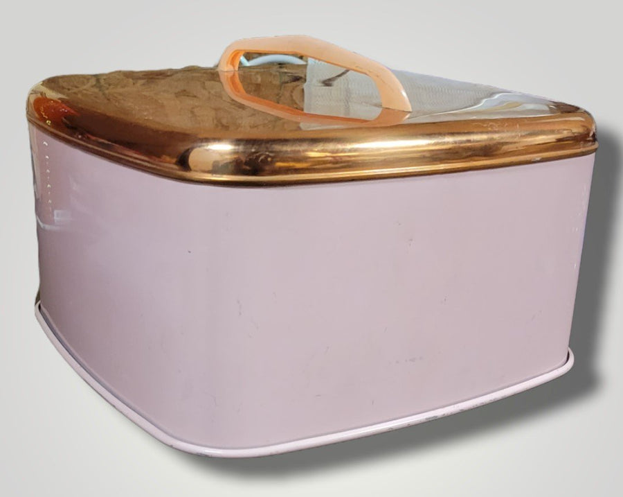 Beautyware By Lincoln MCM 1960s Vintage Pink Rose Gold Copper Cake Saver