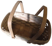 Longaberger Brown Vintage 2-handle Handwoven Basket with LM Signature