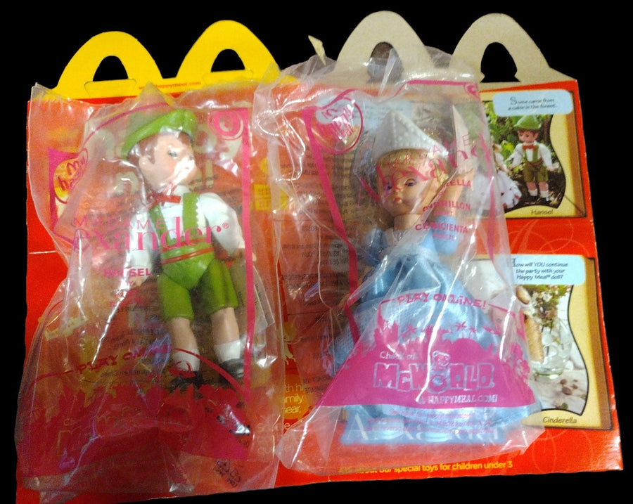 Vintage McDonalds Happy Meal Box and 8 Toy Dolls Madame Alexander Fairy Tale Set