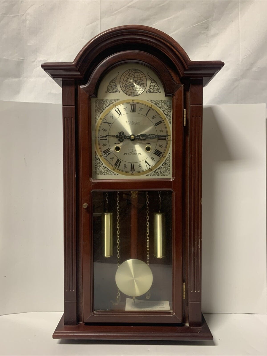 Vintage Waltham Tempus Fugit 31 Day Chiming Call Clock