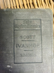 ANTIQUE VINTAGE 1899 IVANHOE Rare Gray Book Walter Scott Lake English Classics
