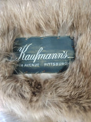 Vintage Brown Kaufmann Three Mink Real Fur Taxidermy Winter Scarf w/ Legs & Tail