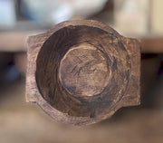 Handmade Mexican Small Batea Wood Dough Bowl with Handles Home Decor