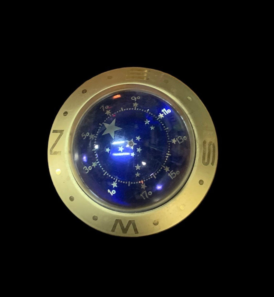 Unique Small Blue Celestial Clock Compass Desk Brass Paperweight
