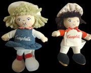 Vintage Set of 4 Different Campbell Kids Girl Soup Dolls Fridge Decor Magnets