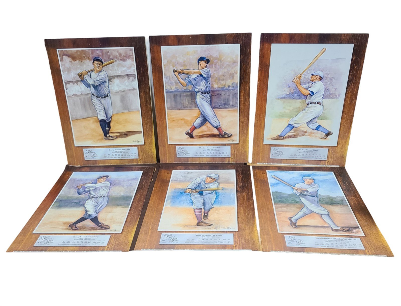 Vintage Major League Baseball Six Metal Signs Legends Game Collectors Series MLB