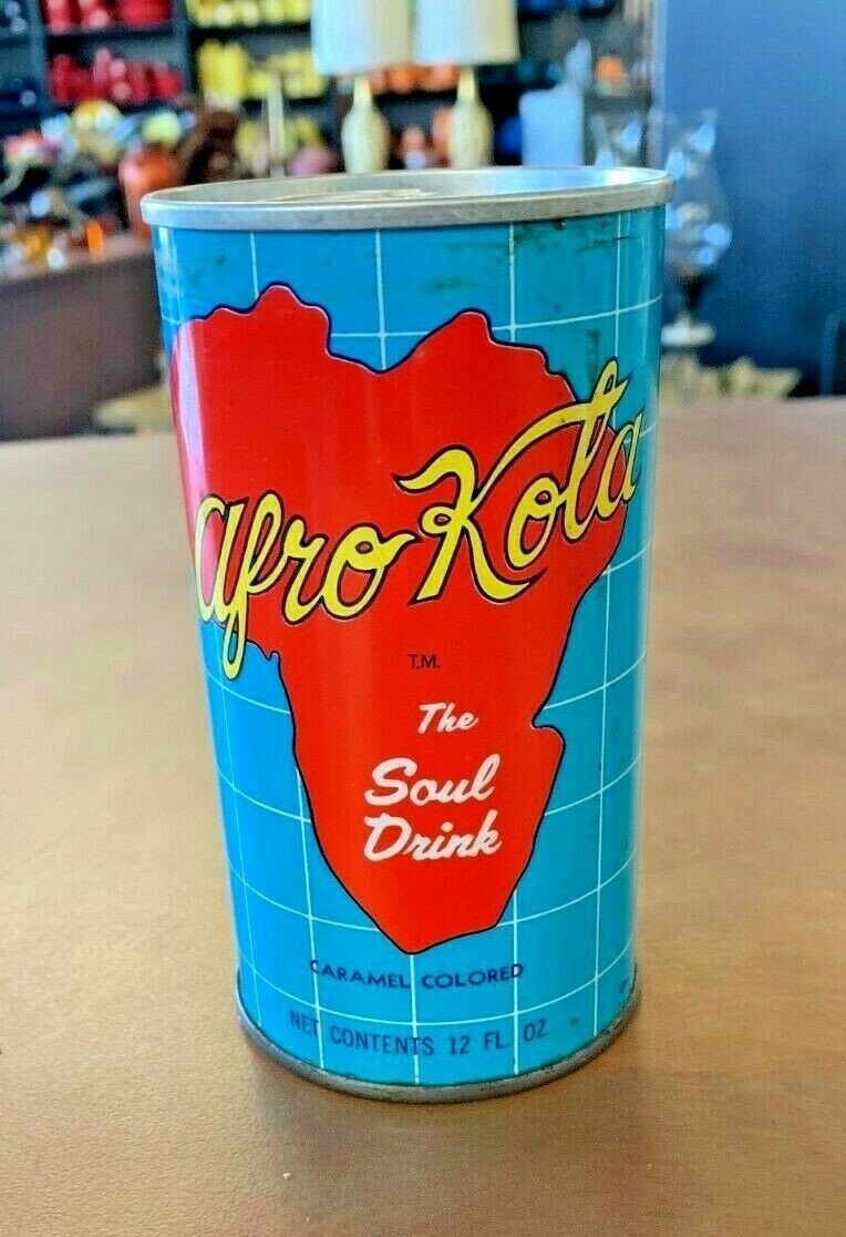 1960's Afro Cola the Soul Drink Full Unopened Soda Pop Can