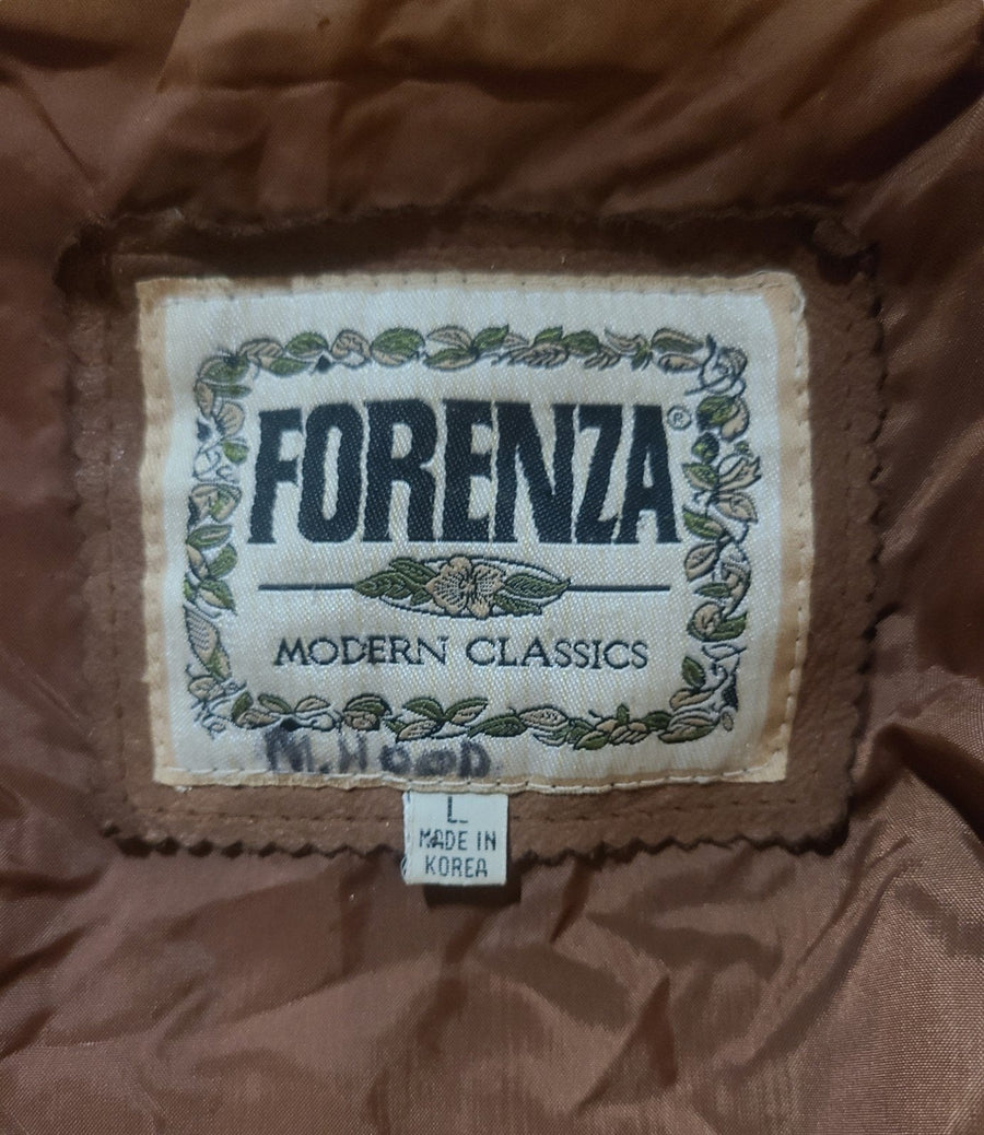 Vintage Forenza Genuine Leather Jacket Brown with Fringes Size Large 1980s