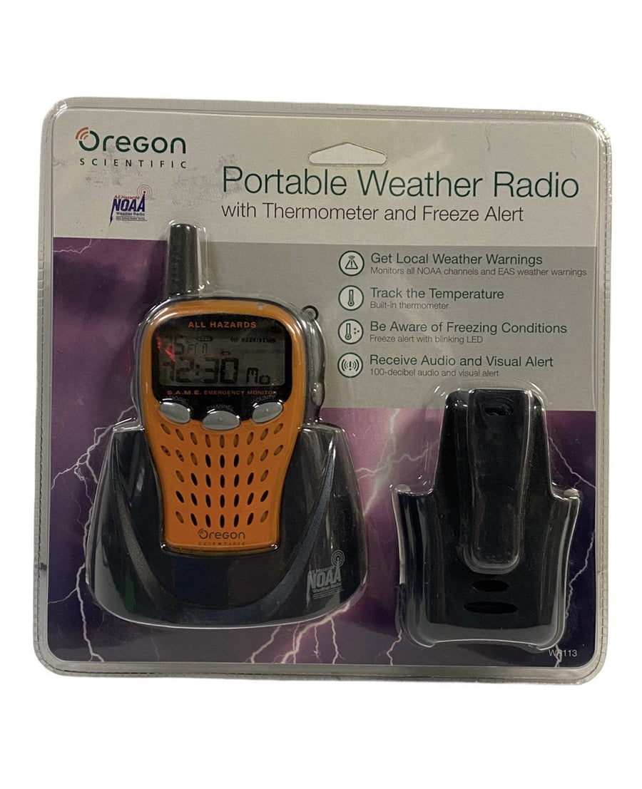 Originally Packaged Oregon Scientific WR113 Yellow Portable Weather Radio 2007
