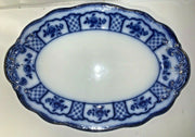 VINTAGE W.M. GRINDLY FLOW BLUE PORCELAIN MELBOURNE MADE IN ENGLAND PLATTER PLATE vintage wm grindly flow blue porcelain Melbourne made in England platter plate