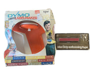 Dymo 1971 MCM Orange Label Maker Original Package Dennison Red Mini Strip Tape
