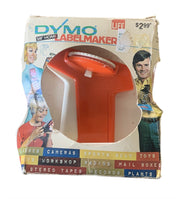 Dymo 1971 MCM Orange Label Maker Original Package Dennison Red Mini Strip Tape
