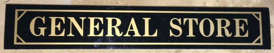 GENERAL STORE BLACK / GOLD DISPLAY GLASS SIGN