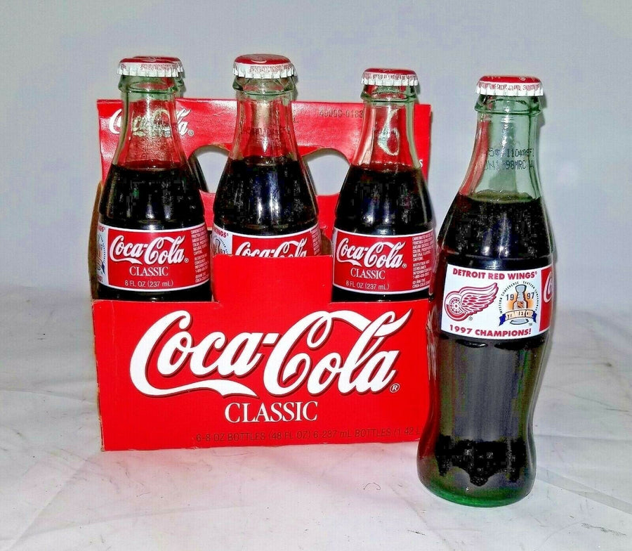 Detroit Red Wings 1997 Champions 6 Pack Coca Cola Pop Soda